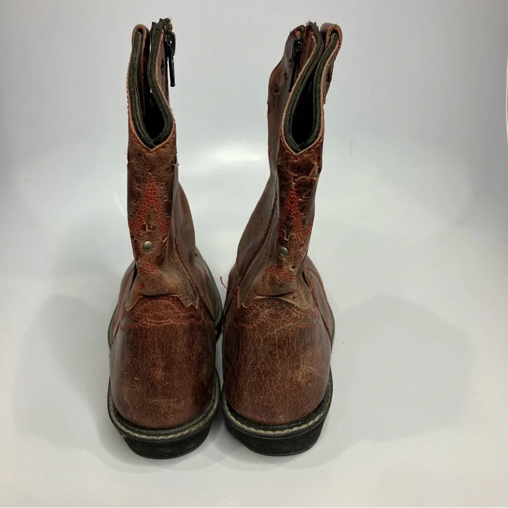 Smoky Mountain Boots leather cowboy boots square toe reddish color kids size 2.5